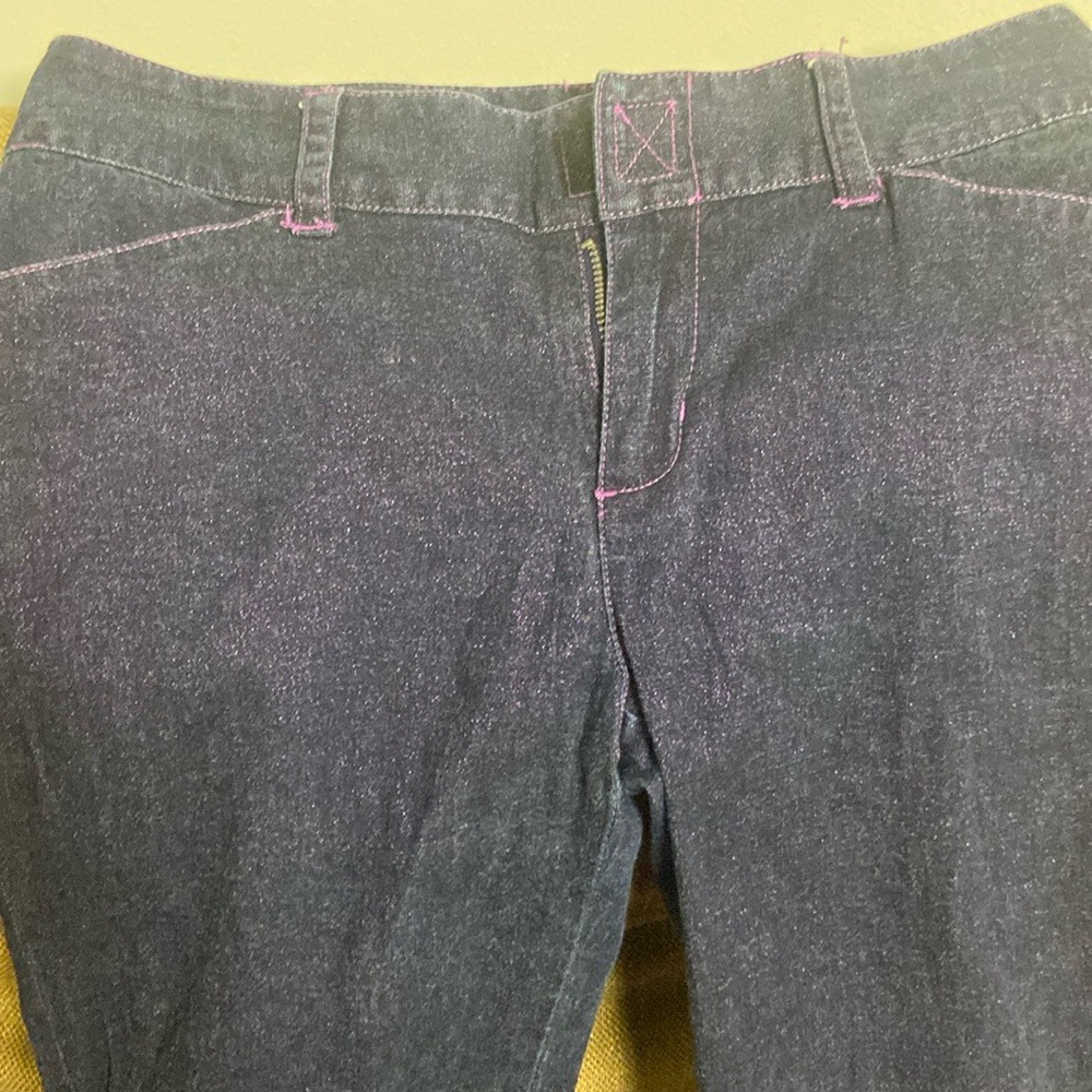 Vintage DKNY purple glitter thread bell bottom jeans JR size 5